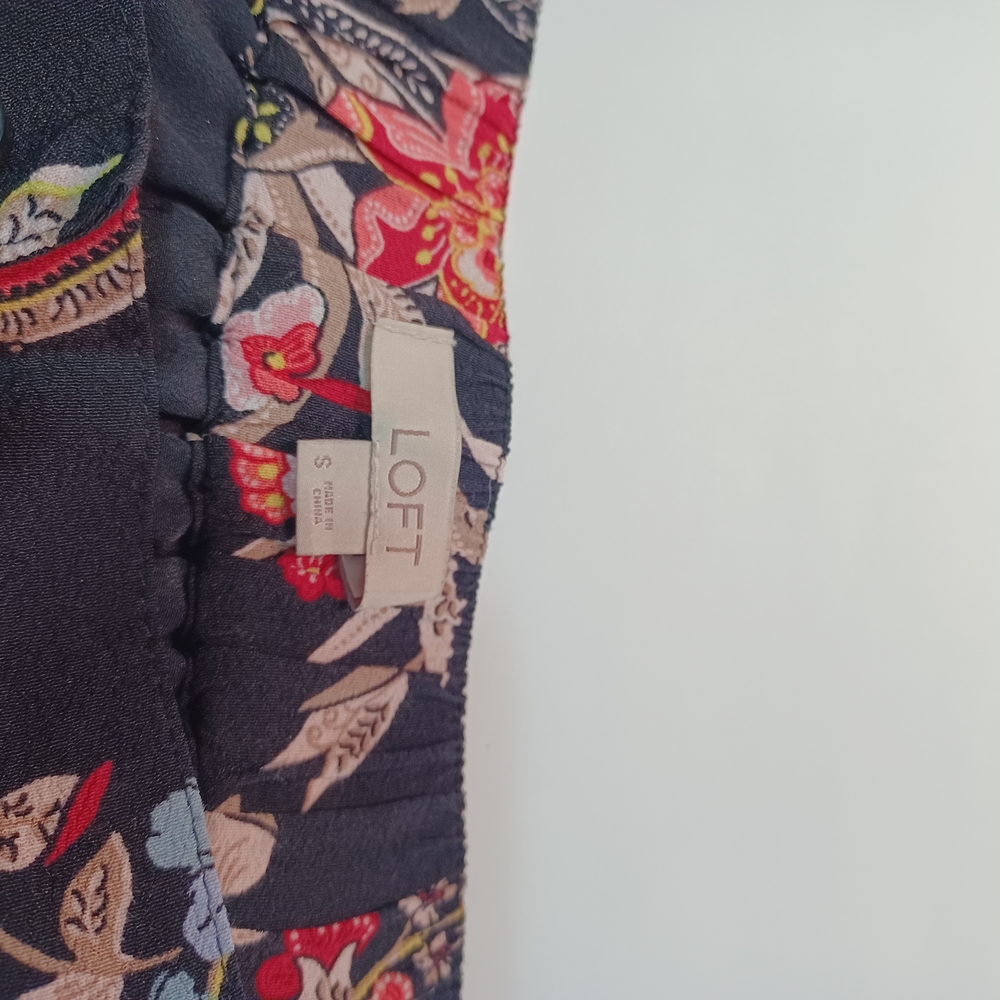 LOFT Black Maxi Skirt with Floral Design - Picture 2 of 5